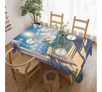 FekiLoot Rectangle Shining Overlook Tablecloth Wipeable Washable Table Cover for Kitchen Waterproof Wrinkle Resistant Polyester Table Cloth Decorative Fabric Table Cover for Dining