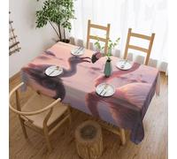 FekiLoot Rectangle Tablecloth 54 X 72 Inch, Classic Stain Resistant Table Cloth Reusable Washable Table Cover Pretty Sunset Pink Flamingo Tabletop Decor for Kitchen Dining Party Indoor Outdoor Use