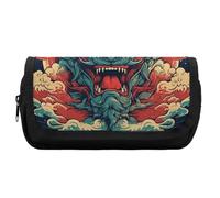 FekiLoot Red And Blue Pattern Pencil Case Office Pencil Box Large Capacity Pencil Box Pouch Holder Double Zipper Pencil Case Use to Organize Desktop And Plan Space Home Office