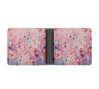 FekiLoot Red And Light Peach Leather Wallet Double-Sided Different Images Bifold Wallet Ultra Strong Stitching Slim Wallets