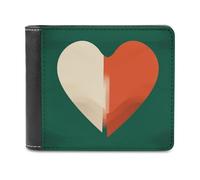 FekiLoot Red And White Pattern PU Leather Wallet Bifold Wallet Front Pocket Wallets Fashion Purse Slim Billfold Credit Card Holder