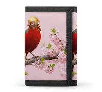 FekiLoot Red-Bellied Pheasant Slim Wallet Trifold Wallet Credit Card Holder Wallets Stylish Money Clip for Men Women