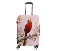 FekiLoot Red-Bellied Pheasant Travel Luggage Cover Stretchable Airplane Suitcase Protector Sleeve Universal Washable Fit for 19-32 Inch Checked Baggage,Water Resistant Durable Luggage Protector, white