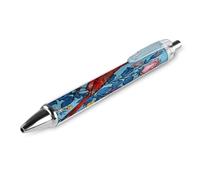 FekiLoot Red Bird And Flower Illustration Ballpoint Pens Retractable Ball Point Pens Smooth-Flowing Black Ink 0.5mm Writing Pen Black Ink Pen for Men Women 1 PCS