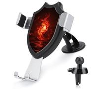 FekiLoot Red Flame Car Phone Holder Mount Strongest Suction & Clip Cell Phone Mount for Dashboard Windshield Vent Fits 4-6" Phones (Straight Vent Only)