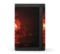 FekiLoot Red Flame Wallet for Men Slim Minimalist Trifold Wallet with ID Window And Credit Card Holder