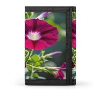 FekiLoot Red Geraniums Men's Wallet Extra Capacity Trifold Wallet Thin & Stylish Trifold Card Holder with ID Window