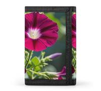 FekiLoot Red Geraniums Trifold Wallet Slim Credit Card Holder Stylish Trifold Billfold Minimalist Front Pocket Friendly Purses