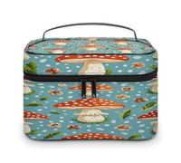 FekiLoot Red Mushroom Pattern Makeup Bag Large Capacity Travel Cosmetic Bag Lightweight Hand-held Toiletry Bags Portable Cosmetic Pouch Cute Make Up Pouch for Women