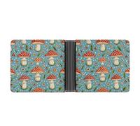 FekiLoot Red Mushroom Pattern Wallet Slim PU Bifold Design Wallet with Multiple Card Slots Wallets Extra Capacity Pocket Wallets