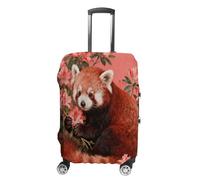 FekiLoot Red Panda in Azalea Travel Luggage Cover Stretchable Airplane Suitcase Protector Sleeve Universal Washable Fit for 19-32 Inch Checked Baggage,Water Resistant Durable Luggage Protector, white