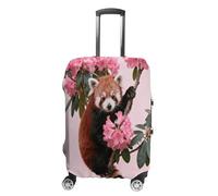 FekiLoot Red Panda in Azaleas Travel Luggage Cover Stretchable Airplane Suitcase Protector Sleeve Universal Washable Fit for 19-32 Inch Checked Baggage,Water Resistant Durable Luggage Protector, white