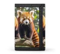 FekiLoot Red Pandas Trifold Wallet Slim Credit Card Holder Stylish Trifold Billfold Minimalist Front Pocket Friendly Purses