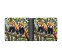 FekiLoot Red Pandas Wallet Slim PU Bifold Design Wallet with Multiple Card Slots Wallets Extra Capacity Pocket Wallets