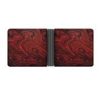 FekiLoot Red Pattern Leather Wallet Mens Bifold Wallets Travel Cash Credit Card Holder Womens Minimalist Purse
