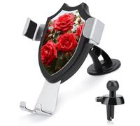 FekiLoot Red Roses Bush in The Garden Car Phone Holder Mount Strongest Suction & Clip Cell Phone Mount for Dashboard Windshield Vent Fits 4-6" Phones (Straight Vent Only)