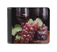 FekiLoot Red Wine Grape Wallet Fashionable Slim Leather Wallet with Multiple Card Slots And Hidden Compartments Wallets