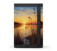 FekiLoot Reeds by The River Wallets Exquisite Trifold Wallet Front Pocket Wallet with Zipper Keychain Coin Purse Credit Card Holder for Adult