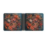 FekiLoot Relief Flowers Leather Wallet Double-Sided Different Images Bifold Wallet Ultra Strong Stitching Slim Wallets