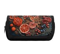 FekiLoot Relief Flowers Pencil Case Office Pencil Box Large Capacity Pencil Box Pouch Holder Double Zipper Pencil Case Use to Organize Desktop And Plan Space Home Office