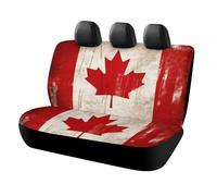 FekiLoot Retro Canada Flag Car Back Seat Covers Waterproof Auto Bench Seat Cover Accessories for Dogs, Universal Auto Rear Seats Protector Comfort Backseat Car Covers for Cars, Vans, Trucks