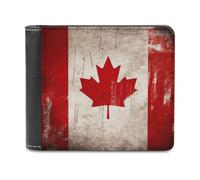 FekiLoot Retro Canada Flag Wallet Fashionable Slim Leather Wallet with Multiple Card Slots And Hidden Compartments Wallets