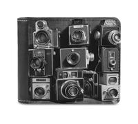 FekiLoot Retro Cool Camera Collection PU Leather Wallet Bifold Wallet Front Pocket Wallets Fashion Purse Slim Billfold Credit Card Holder