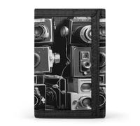 FekiLoot Retro Cool Camera Collection Wallet for Men Slim Minimalist Trifold Wallet with ID Window And Credit Card Holder