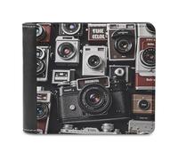 FekiLoot Retro Cool Camera Collection Wallet Large Capacity Slim Bifold Wallet with Multiple Card Slots PU Leather Men Purse