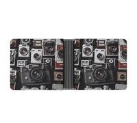 FekiLoot Retro Cool Camera Collection Wallet Slim PU Bifold Design Wallet with Multiple Card Slots Wallets Extra Capacity Pocket Wallets