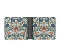 FekiLoot Retro Floral Pattern Leather Wallet Double-Sided Different Images Bifold Wallet Ultra Strong Stitching Slim Wallets