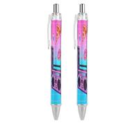 FekiLoot Retro Gadgets Collage Ballpoint Pens Retractable Ball Point Pens Smooth-Flowing Black Ink 0.5mm Writing Pen Black Ink Pen for Men Women 2 PCS