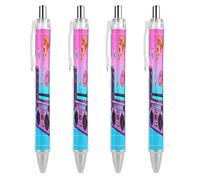FekiLoot Retro Gadgets Collage Ballpoint Pens Retractable Ball Point Pens Smooth-Flowing Black Ink 0.5mm Writing Pen Black Ink Pen for Men Women 4 PCS