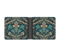 FekiLoot Retro Pattern Leather Wallet Double-Sided Different Images Bifold Wallet Ultra Strong Stitching Slim Wallets