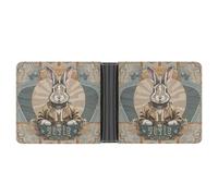 FekiLoot Retro Style Rabbit Wallet Slim Leather Bifold Wallet Extra Capacity Wallets with Multiple Card Slots Men Billfold