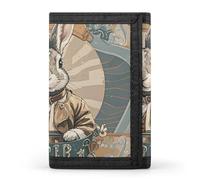 FekiLoot Retro Style Rabbit Wallet Slim Trifold Wallets with Multiple Card Slots Credit Card Holder Pocket Coin Purse