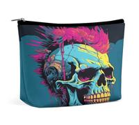 FekiLoot Retro Style Skull Toiletry Bag Travel Cosmetic Bag with Zipper Personalized Makeup Pouch Makeup Pouch for Women for Use in Daily Life Travel Other Occasions