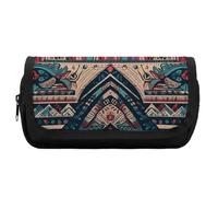 FekiLoot Retro Tribal Pattern Pencil Case Office Pencil Box Large Capacity Pencil Box Pouch Holder Double Zipper Pencil Case Use to Organize Desktop And Plan Space Home Office