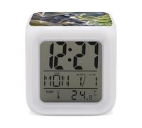 FekiLoot Ringtailed Lemur Alarm Clock 7 LED Color Changing Wake Up Clock Digital Alarm Clocks with Snooze Digital Bedside Clocks with Night Light for Home Office Or Dorm