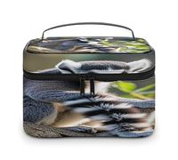FekiLoot Ringtailed Lemur Makeup Bag Large Capacity Travel Cosmetic Bag Lightweight Hand-held Toiletry Bags Portable Cosmetic Pouch Cute Make Up Pouch for Women