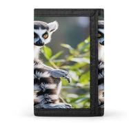 FekiLoot Ringtailed Lemur Men's Wallet Extra Capacity Trifold Wallet Thin & Stylish Trifold Card Holder with ID Window