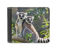 FekiLoot Ringtailed Lemur Wallet Large Capacity Slim Bifold Wallet with Multiple Card Slots PU Leather Men Purse