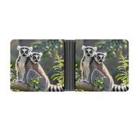 FekiLoot Ringtailed Lemur Wallet Slim PU Bifold Design Wallet with Multiple Card Slots Wallets Extra Capacity Pocket Wallets