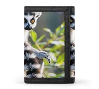 FekiLoot Ringtailed Lemur Wallet Slim Trifold Wallets with Multiple Card Slots Credit Card Holder Pocket Coin Purse