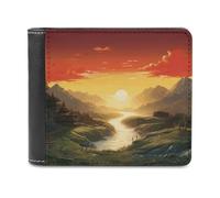 FekiLoot Rising Sun Wallet Fashionable Slim Leather Wallet with Multiple Card Slots And Hidden Compartments Wallets