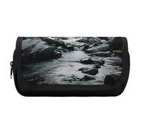 FekiLoot River And Gray Rocks Pencil Case Office Pencil Box Large Capacity Pencil Box Pouch Holder Double Zipper Pencil Case Use to Organize Desktop And Plan Space Home Office