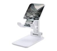 FekiLoot River and Gray Rocks Phone Stand Adjustable Height and Foldable Phone Holders Portable Phones Holder for Desk, Taller Stand Compatible with 4"-13" Smartphones iPad Tablet