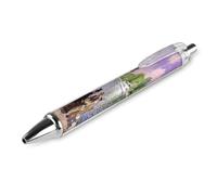 FekiLoot Riverside Café Scene Ballpoint Pens Retractable Ball Point Pens Smooth-Flowing Black Ink 0.5mm Writing Pen Black Ink Pen for Men Women 1 PCS