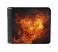 FekiLoot Roaring Flame PU Leather Wallet Bifold Wallet Front Pocket Wallets Fashion Purse Slim Billfold Credit Card Holder