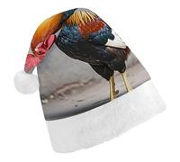 FekiLoot Rooster 2.Christmas Hat Cap with Plush Trim Warm Xmas Hats Headwear for Winter Holiday Party Supply